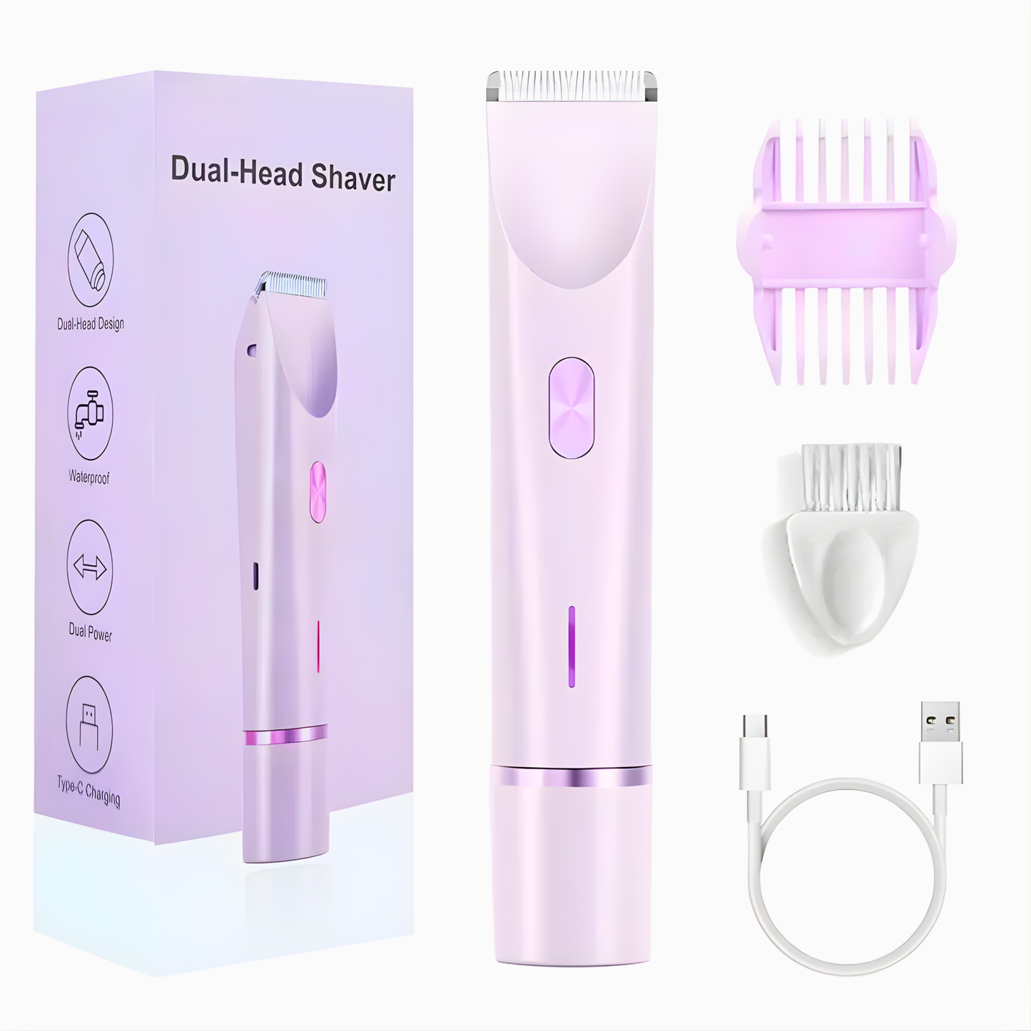 2025 Waterproof Rechargeable Electric Shaver Mini Women Bikini Trimmer Body Hair Remover Mini Double Headed Electric Epilator