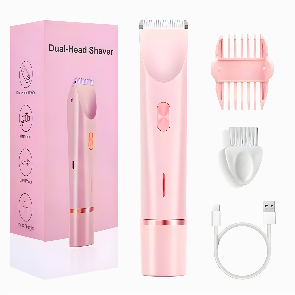 2025 Waterproof Rechargeable Electric Shaver Mini Women Bikini Trimmer Body Hair Remover Mini Double Headed Electric Epilator