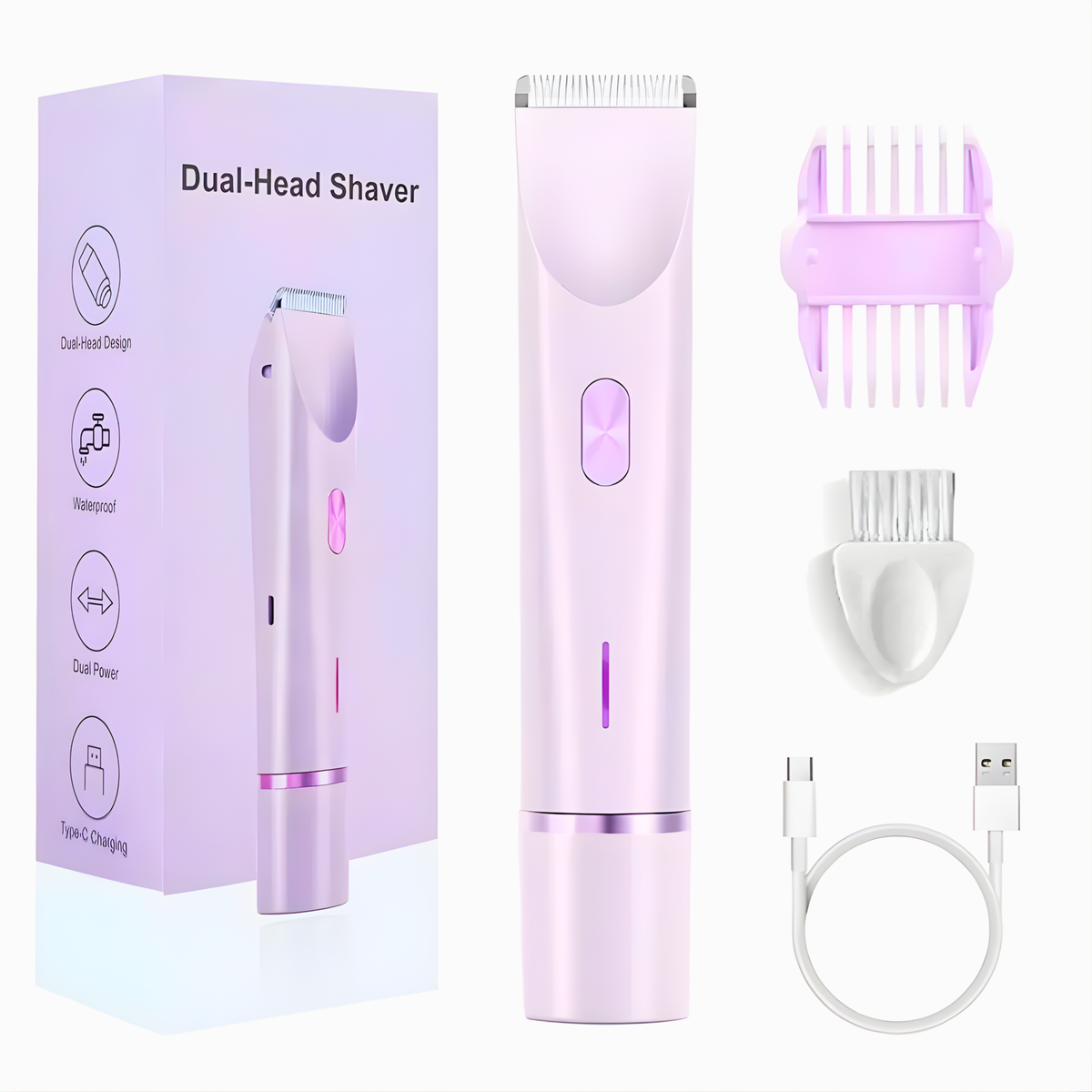 2025 Waterproof Rechargeable Electric Shaver Mini Women Bikini Trimmer Body Hair Remover Mini Double Headed Electric Epilator