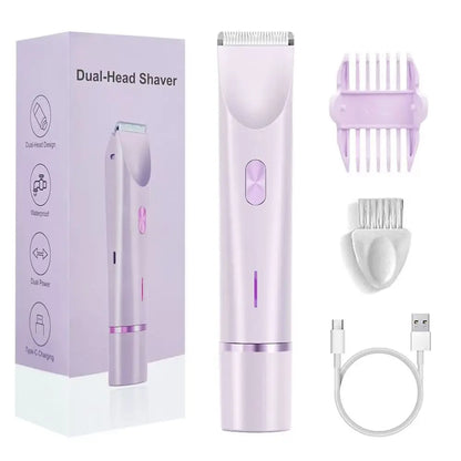 2025 Waterproof Rechargeable Electric Shaver Mini Women Bikini Trimmer Body Hair Remover Mini Double Headed Electric Epilator
